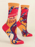 Blue Q "Anxious and Sexy" - Women's Red/Pink Crew Socks