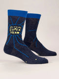 Blue Q "Actual Super Hero" - Men's Blue Socks
