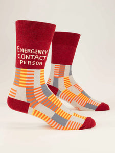 Blue Q "Emergency Contact Person" - Men's Red Socks