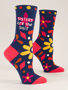 Blue Q "Sisters Are The Shit" - Women's Blue Crew Socks