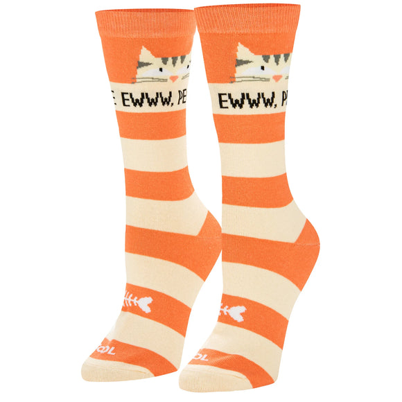 Eww People - Cats - Women's Orange Crew Socks