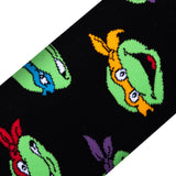 Retro Turtle Heads -  Men's Black Crew Socks