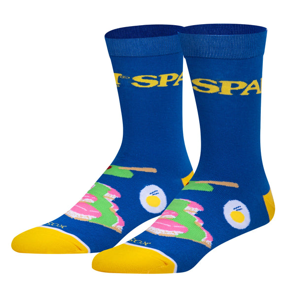 Spam - Men's Blue Crew Socks