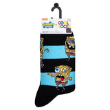 Squarepants - Men's  Blue and Black Crew Socks