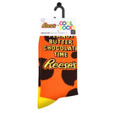 "Butter Chocolate Time" Peanut Reese's -  Women's Orange Crew Socks