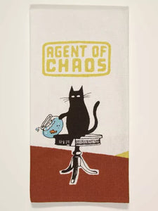 Blue Q - "Agent Of Chaos" Screen-Printed Kitchen Towel