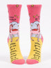 Blue Q "Always Be Yourself Unless You Can Be A Unicorn" - Women's Pink Crew Socks