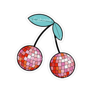 Sticker (Large): Groovy Disco Ball Cherries