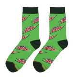 Mountain Dew All Over - Men's Green Crew Socks