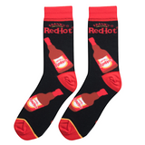 Frank's Red Hot Bottles - Men's Red & Black Crew Socks
