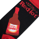 Frank's Red Hot Bottles - Men's Red & Black Crew Socks