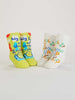 Blue Q "Big Fan Of Shapes & Colors/Cool If I Throw Up On You?" - Baby Socks