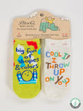 Blue Q "Big Fan Of Shapes & Colors/Cool If I Throw Up On You?" - Baby Socks