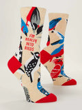 Blue Q "I'm Really Into Birds" - Women's Tan Crew Socks