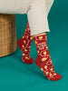 Blue Q "I Work My Ass Off" - Women's Red Crew Socks