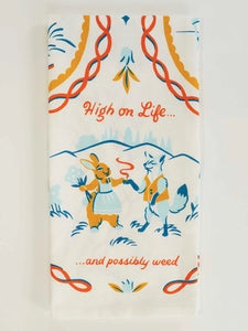 Blue Q - "High on Life...And Possibly Weed" - Screen-Printed Kitchen Towel