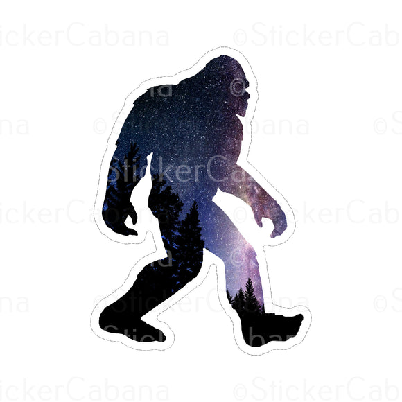 Sticker (Small): Outer Space Bigfoot