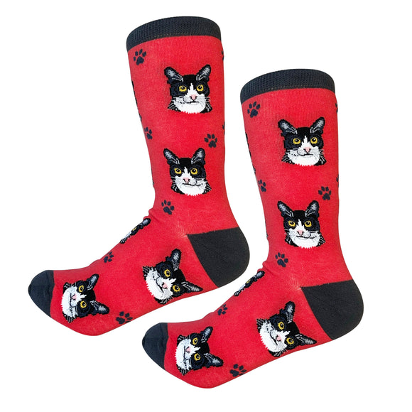 Sock Daddy Black & White Cat - Faces (Unisex Socks)