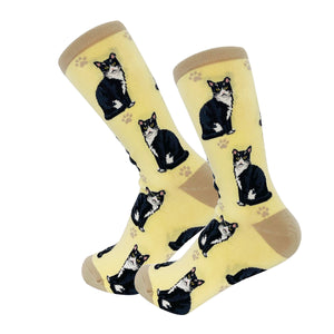 Happy Tails Black & White Cat - Full Body (Unisex Socks)
