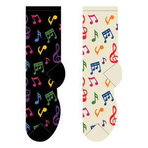 Foozys Colorful Music Notes (Women's Socks)