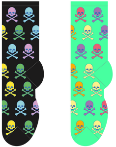 Foozys Colorful Skull & Crossbones (Women's Socks)