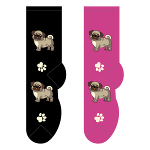 Foozys Canine Collection: Pugs And Pawprints (Unisex Socks)