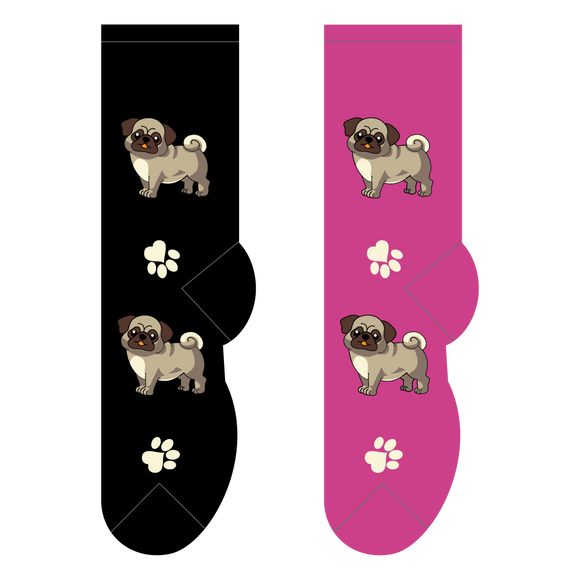 Foozys Canine Collection: Pugs And Pawprints (Unisex Socks)