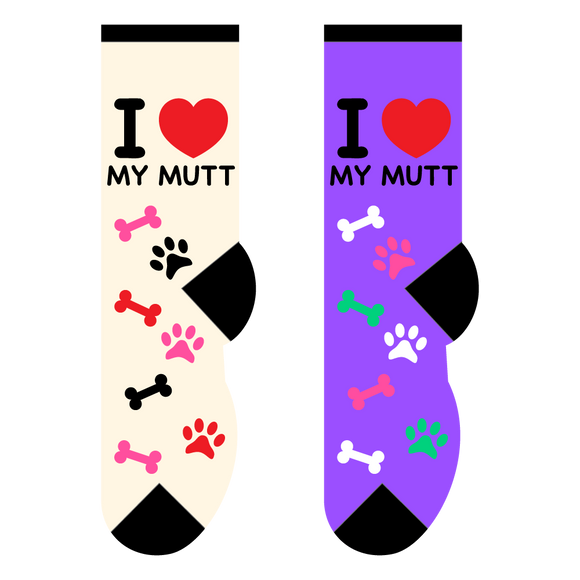 Foozys Canine Collection: I Love My Mutt (Unisex Socks)