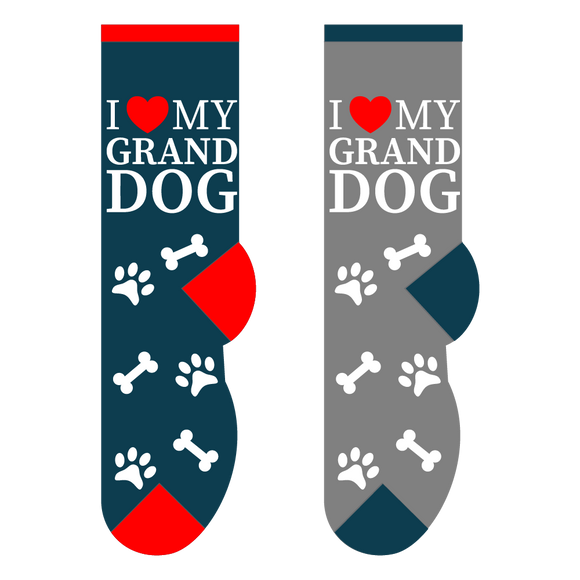 Foozys Canine Collection: I Love My Grand Dog (Unisex Socks)