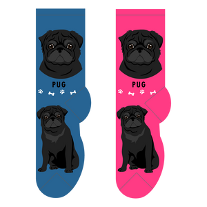 Foozys Canine Collection: Pug - Black (Unisex Socks)