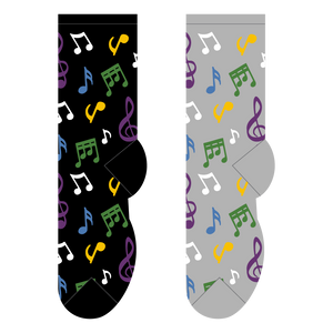 Foozys Colorful Music Notes (Men's Socks)
