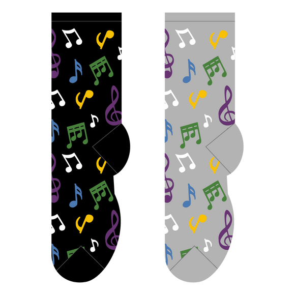 Foozys Colorful Music Notes (Men's Socks)