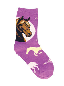 Prancing Pony - Purple (Kids' Socks - 3 Sizes Available)