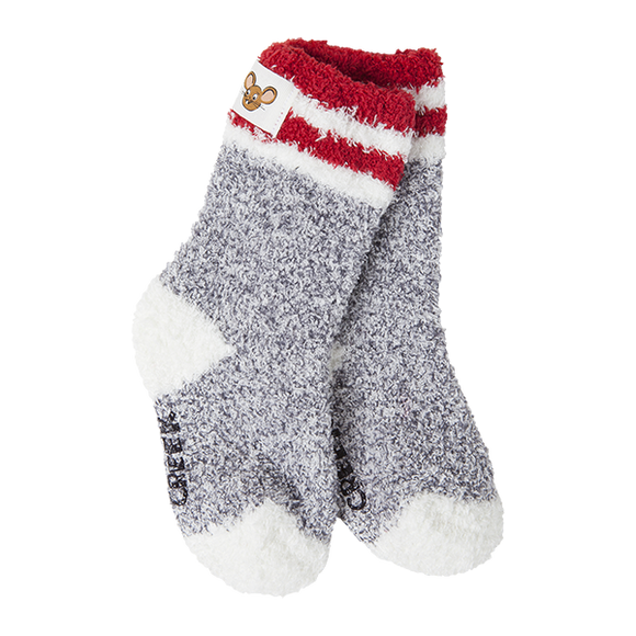 Toddler Cozy Crew - Charcoal Rugby (Kids' Socks)