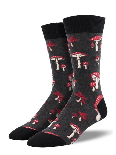 Pretty Fly For A Fungi - Charcoal Heather (Men's Socks)