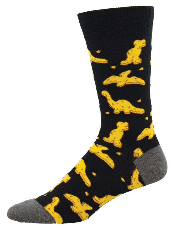 Dinosaur Nuggets - Black (Men's Socks)