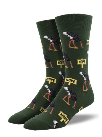 Nope Ostrich - Green (Men's Socks)