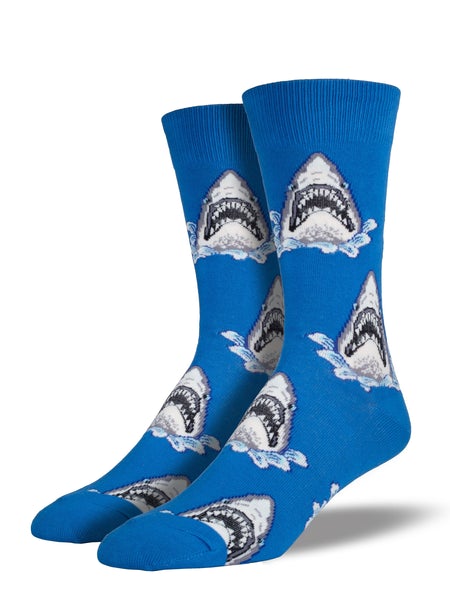 Shark Attack - Blue (Men's Socks)