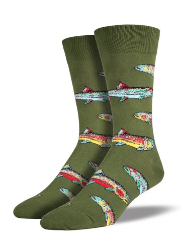 Trout - Parrot Green (Men's Socks)
