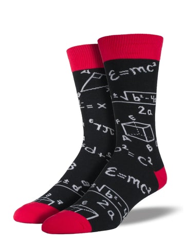 Math Equations - Black (Men's Socks)