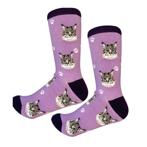Sock Daddy Maine Coon Cat - Faces (Unisex Socks)