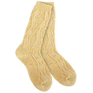 Weekend Cable Crew - Yellow Confetti (Women's Socks)