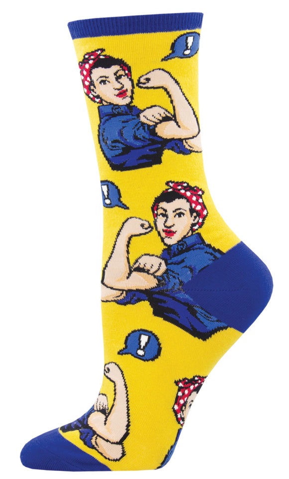Rosie The Riveter - Yellow (Women's Socks)