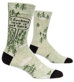 Blue Q "I Fucking Love It Out Here"- Men's Grey Socks