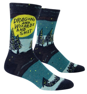 Blue Q "Dragons And Wizards And Shit" (Men's Socks)