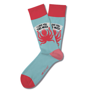 Two Left Feet Chatterbox Series: "I Love You This Much Octopus" (Unisex Socks)