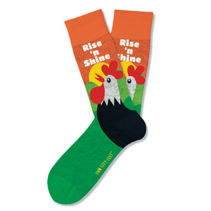 Two Left Feet Super Soft and Fuzzy! "Rise & Shine" Rooster (Unisex Socks)