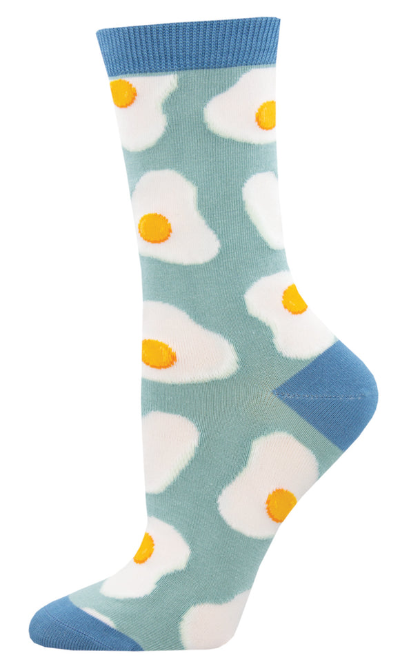 Sunny Side Up Eggs - Blue (Women's Bamboo Socks)