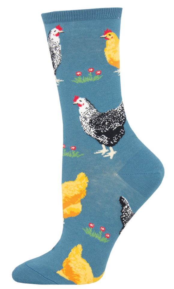 Bock Bock Chickens - Blue (Women's Socks)