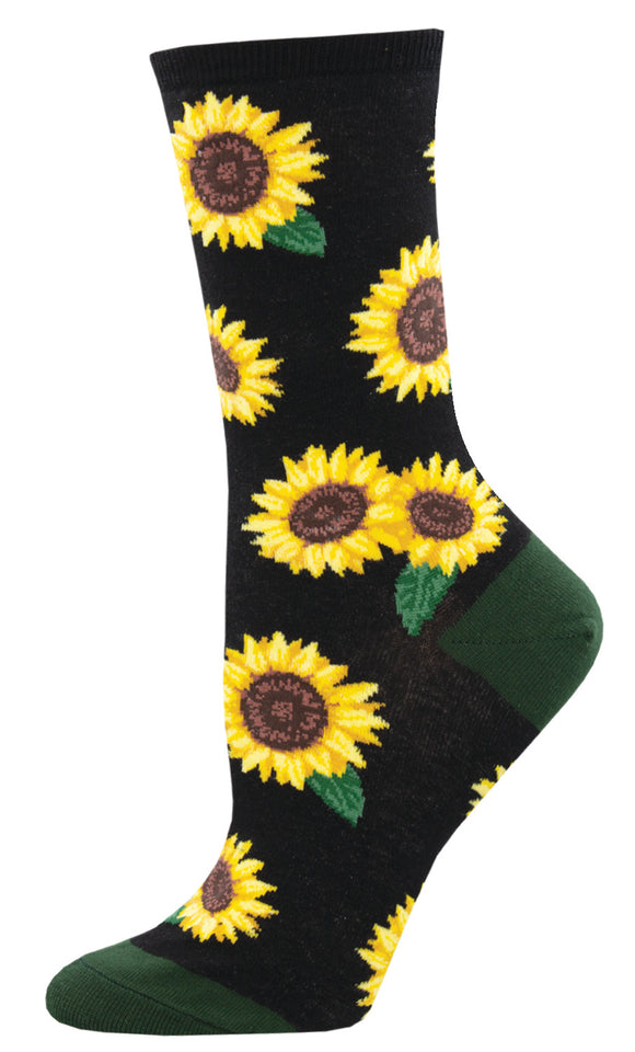 Sunflowers - Black (Women's Socks)